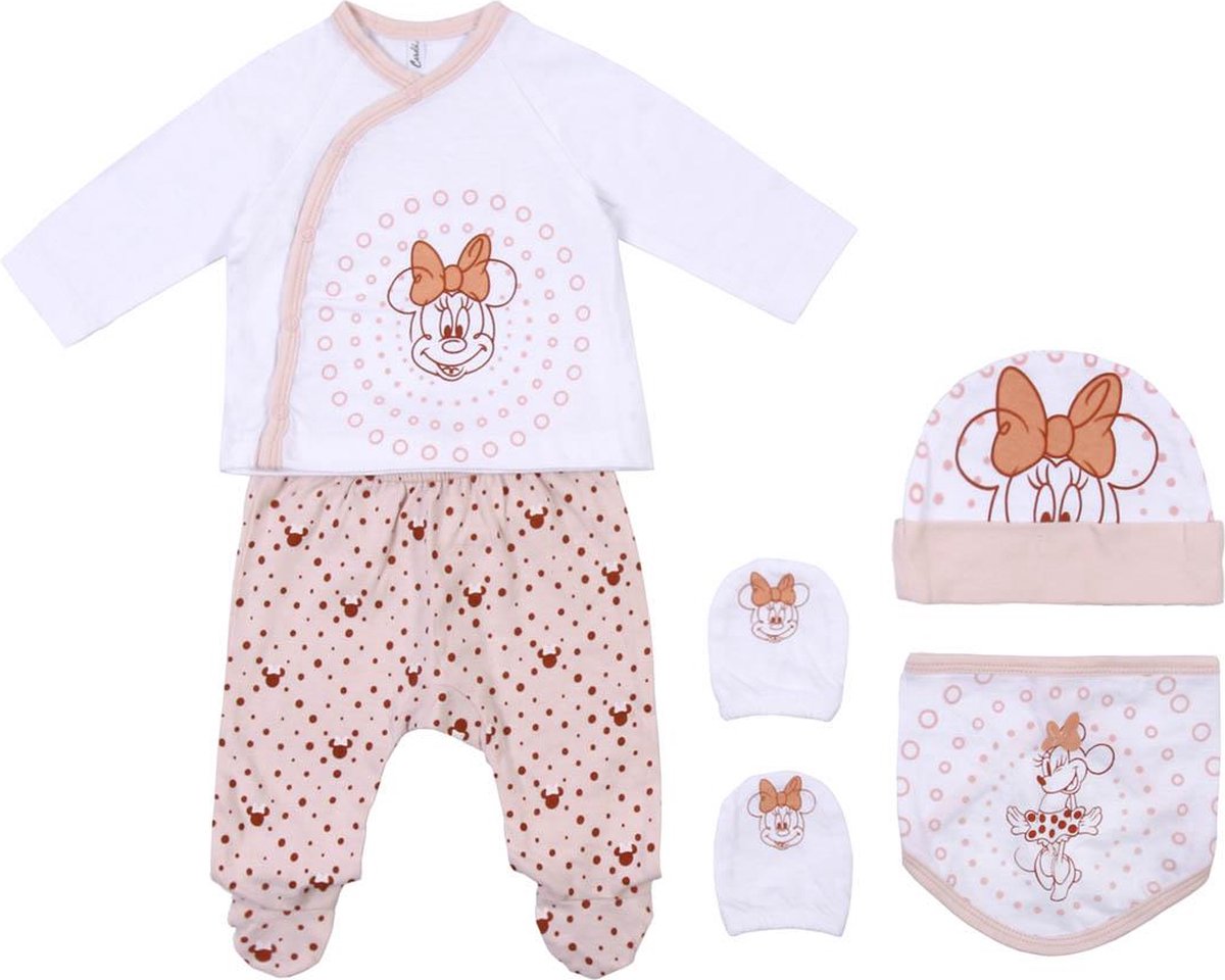 Minnie - Geschenkverpakking 4 stuks - Roze-Wit - Grijs-Wit - Baby - Neuw born